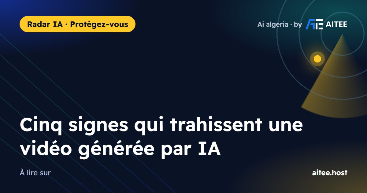 Cinq signes qui trahissent une vidéo générée par IA