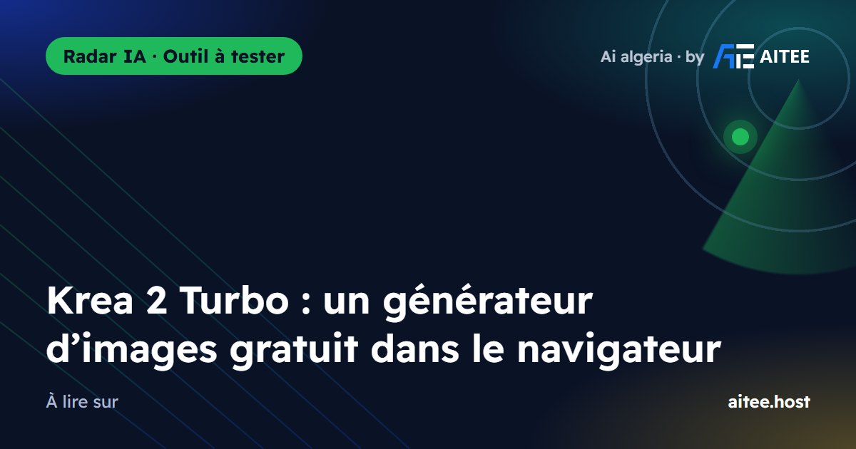 Krea 2 Turbo : un générateur d’images gratuit dans le navigateur