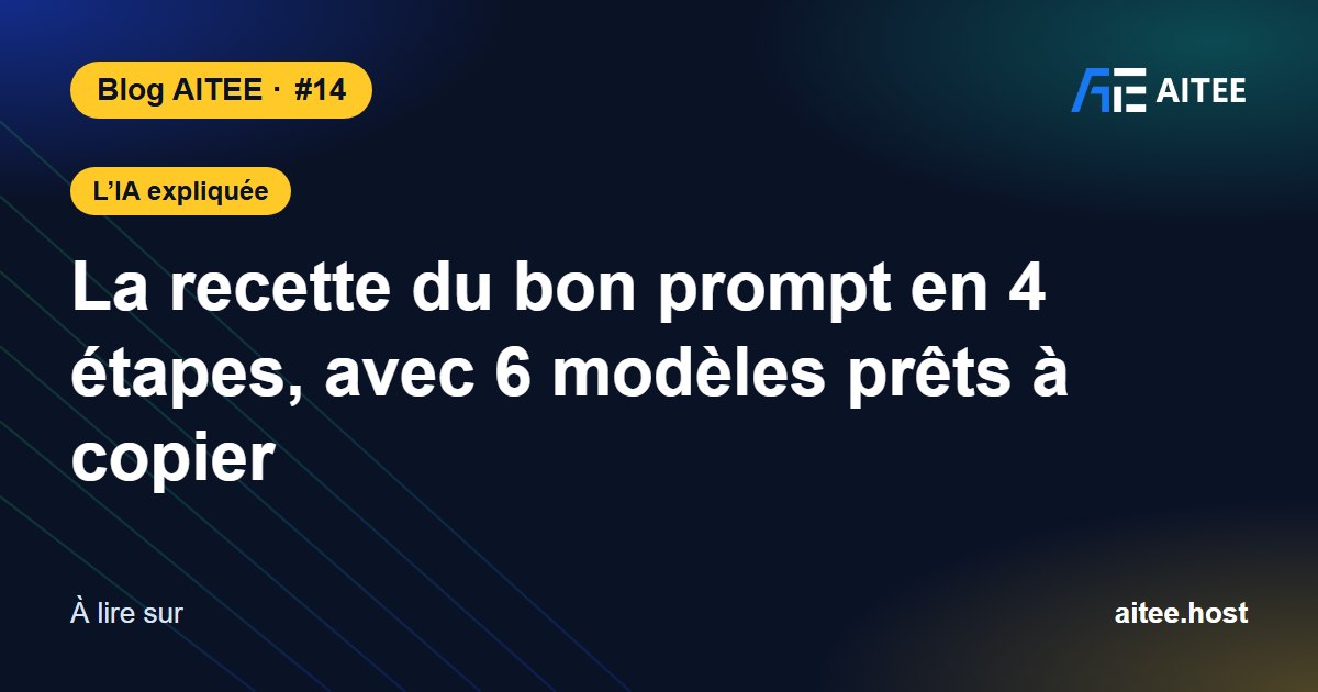 La recette du bon prompt en 4 étapes, avec 6 modèles prêts à copier