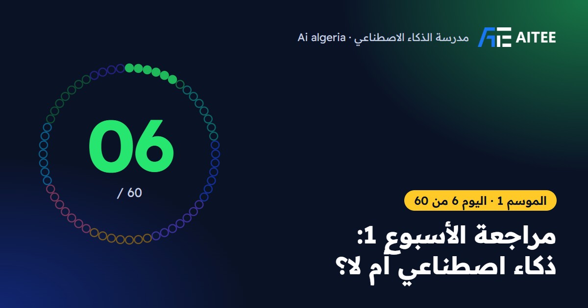 الموسم 1 · اليوم 6: مراجعة الأسبوع 1: ذكاء اصطناعي أم لا؟