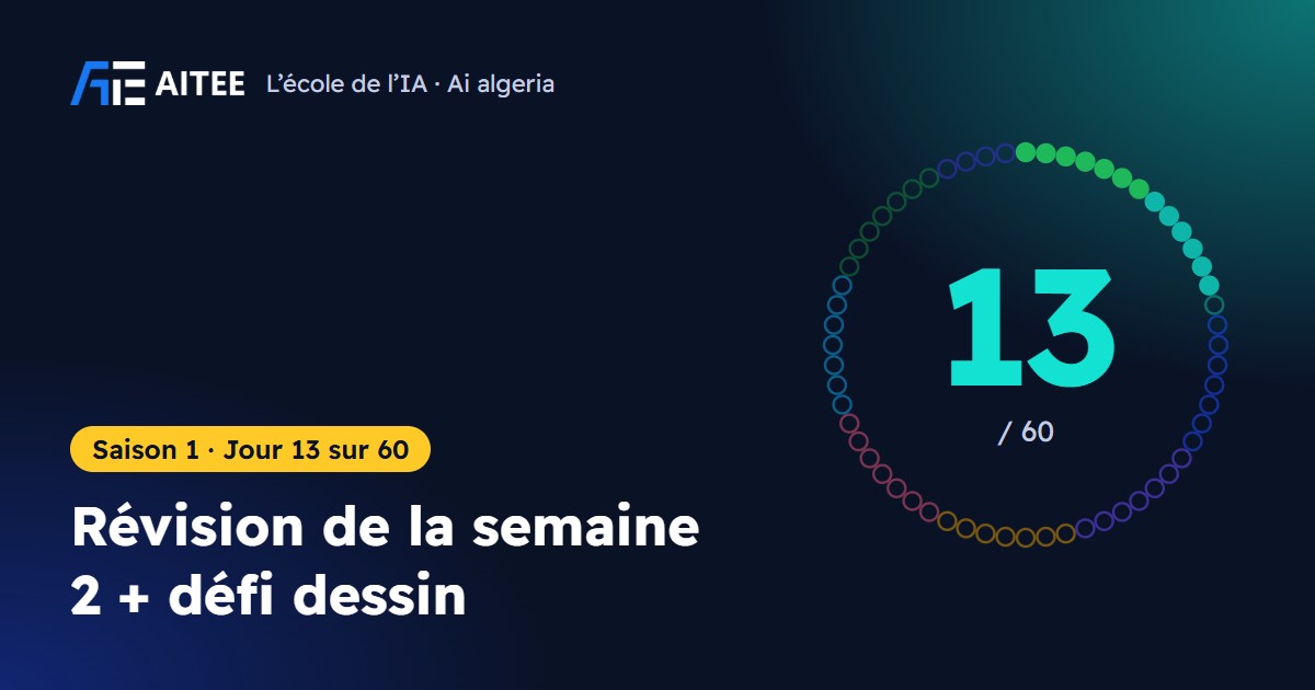 Saison 1 · Jour 13 : Révision de la semaine 2 + défi dessin