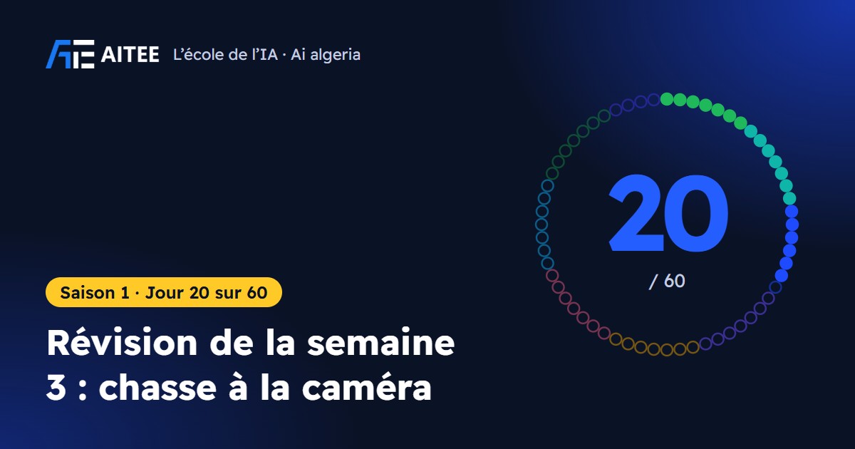 Saison 1 · Jour 20 : Révision de la semaine 3 : chasse à la caméra