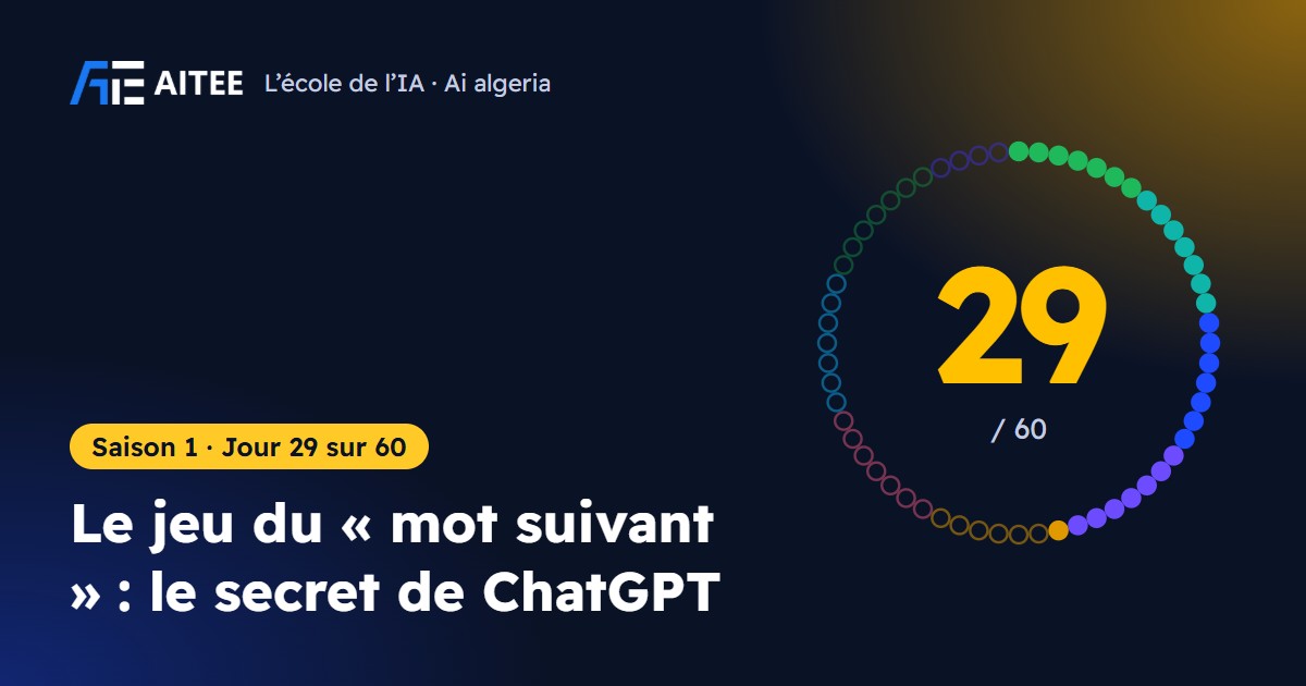 Saison 1 · Jour 29 : Le jeu du « mot suivant » : le secret de ChatGPT