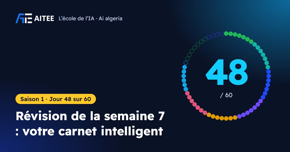 Saison 1 · Jour 48 : Révision de la semaine 7 : votre carnet intelligent
