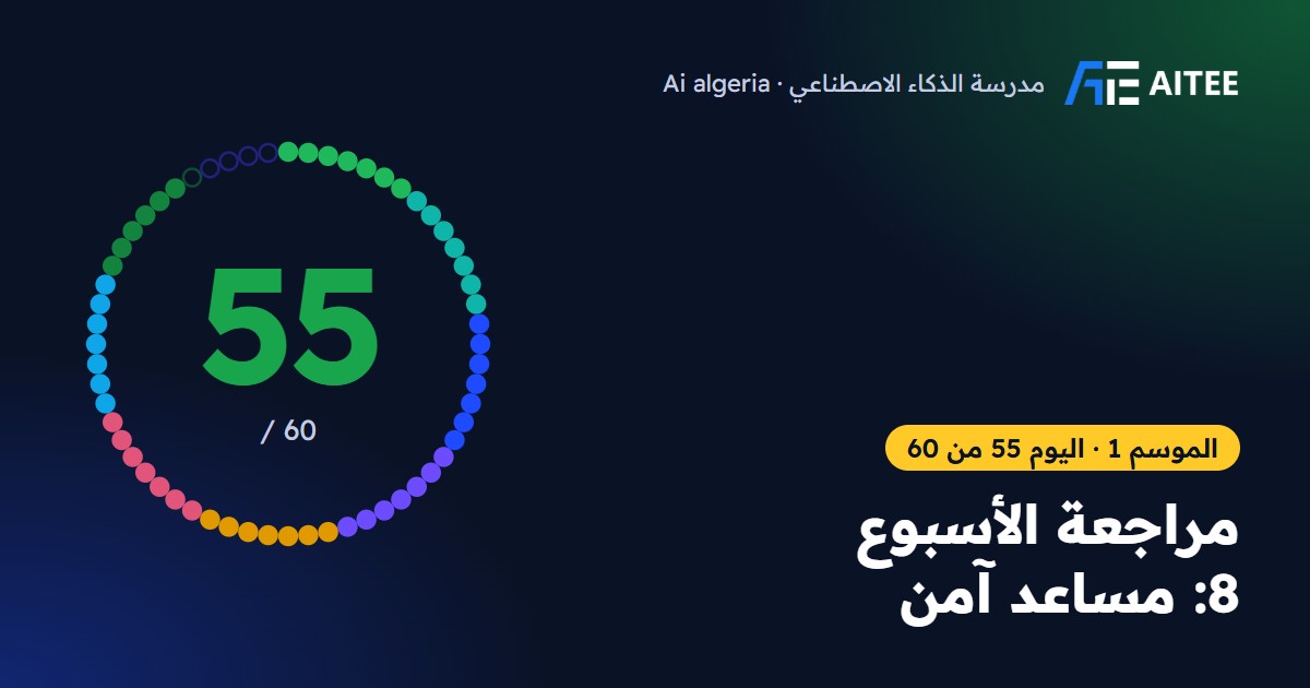 الموسم 1 · اليوم 55: مراجعة الأسبوع 8: مساعد آمن