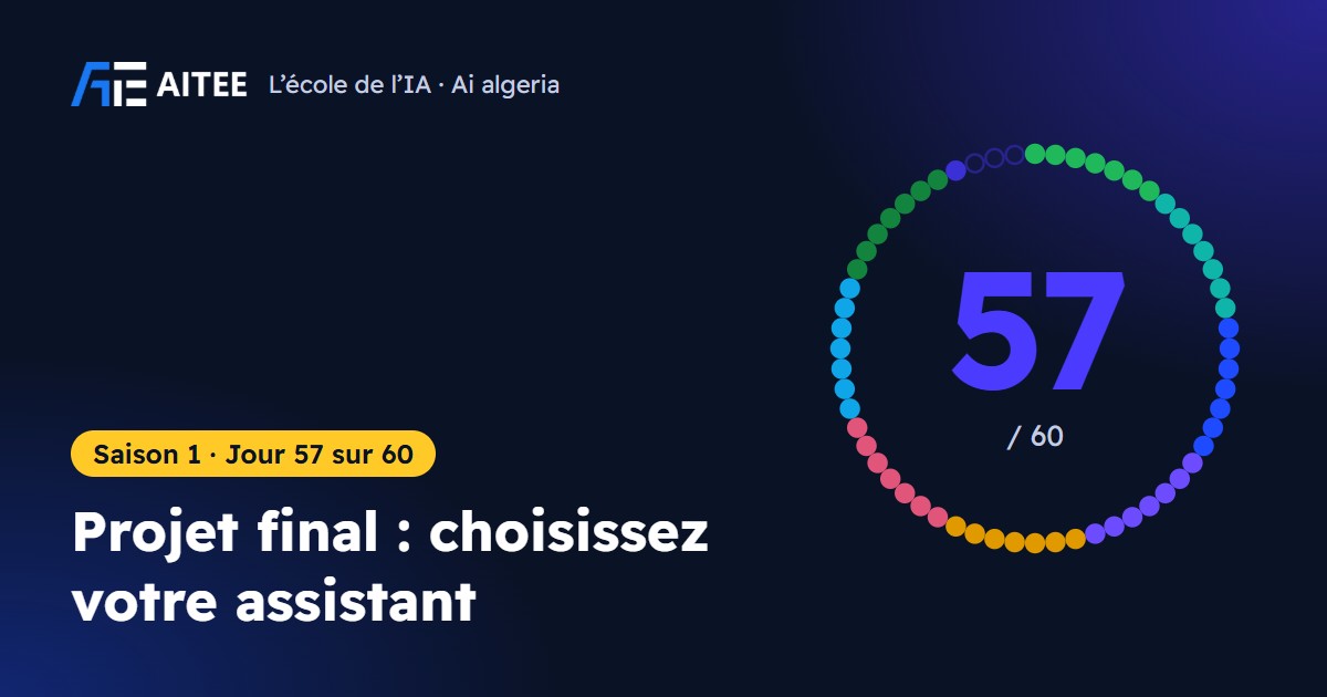 Saison 1 · Jour 57 : Projet final : choisissez votre assistant